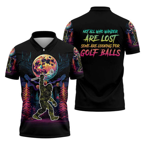 Maxcorners Bigfoot Funny Mens Golf Polo Shirt, Father's Day Golf Gifts