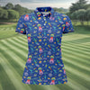 Maxcorners Surfing Alien Space Galaxy Hawaiian Golf Shirt, Golf Shirts For Women, Performance Golf Shirt LM1507