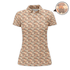 Maxcorners Pattern Golf Polos,  Boob Design Funny Golf Shirt for Men, Crazy Golf Shirts