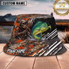 Maxcorners Fishing Red Camo Fishing Scene with Dynamic Splash Personalized Name 3D Bucket Hat (13 Fish Species)