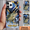 Maxcorners Blue Gold Paint Splash Personalized Name Phone Case (13 Fish Species)