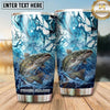 Maxcorners Fishing Tumbler Blue Marble Fluid Art Design Personalized Name Tumbler (13 Species)