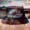 Maxcorners Fishing American Flag Personalized Name 3D Bucket Hat (12 Fish Species)