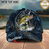 Maxcorners Fishing Midnight Thunder Hex Personalized Name 3D Cap (12 Fish Species)