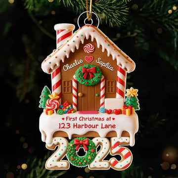 Maxcorners First Christmas At Our Home - Personalized Acrylic Ornament - Heartwarming Christmas Gift For Couple, Family 2D Flat