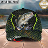 Maxcorners Fishing Neon Hexagon Pattern Personalized Name 3D Cap (12 Fish Species)