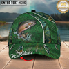 Maxcorners Fishing Green Jungle Water Texture Personalized 3D Cap (12 Fish Species)