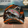 Maxcorners Fishing Orange Lightning Water Splash Personalized 3D Cap (12 Fish Species)
