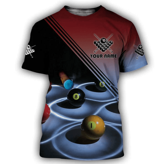 Maxcorners Billiard Personalized Name 3D Unisex Shirt