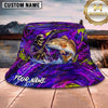 Maxcorners Fishing Neon Skull Angler Water Splash Personalized 3D Bucket Hat (13 Fish Species)