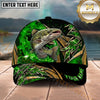 Maxcorners Fishing Green Flame Tribal Personalized Name 3D Shirt (13 Fish Species)