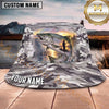 Maxcorners Fishing Blue Camo Fishing Illustration with Dynamic Splash Personalized Name 3D Bucket Hat (13 Fish Species)