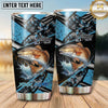 Maxcorners Fishing Tumbler Black Aqua Geometric Grunge Design Personalized Name Tumbler (13 Species)