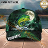 Maxcorners Fishing Moonlight Galaxy Splash Personalized Name 3D Cap (12 Fish Species)