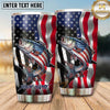 Maxcorners Fishing Tumbler Waving American Flag Action Design Personalized Name Tumbler (13 Species)