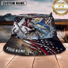 Maxcorners Fishing American Flag Lightning Metal Scale Personalized 3D Bucket Hat (13 Fish Species)