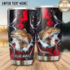 Maxcorners Fishing Tumbler Red Black Smoke Honeycomb Design Personalized Name Tumbler (13 Species)
