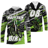 Maxcorners Green MTB Cycling Customize Name 3D Shirts