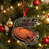 Maxcorners Personalized Trap Shooter Cracked Orange Clay Target Shotgun Shell Acrylic Christmas Ornament And Keychain Custom Gift For Trap Shooters 2D Flat