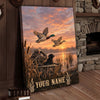 Maxcorners Duck Hunting Labrador Mallard Retro Wilderness Personalized Canvas Wall Art