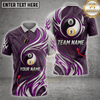 Maxcorners Yin Yang Eight Ball Abstract Ribbon Pool Apparel Multicolor Customized Name, Team Name 3D Shirts
