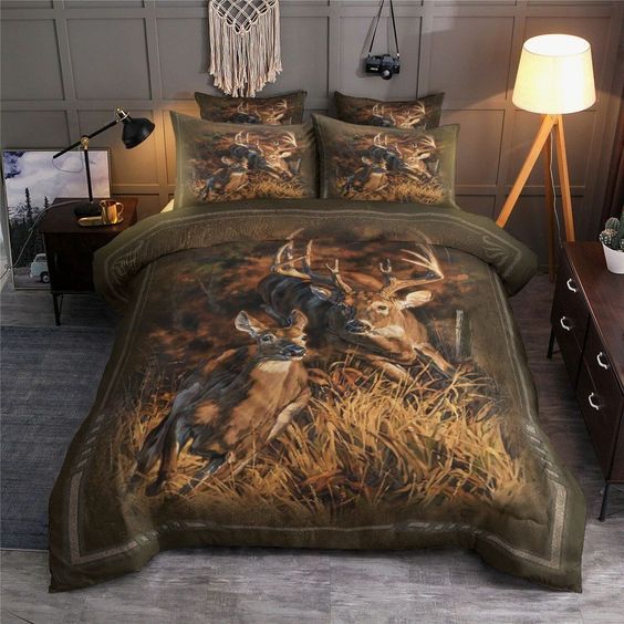 Maxcorners Camo Deer Hunting Art Bedding Set