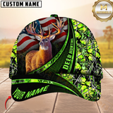 Maxcorners Hunting Deer USA Falg Camouflage Multicolor Personalized Name 3D Cap