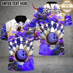 Maxcorners  Bowling Blast Multicolor Customized Name, Team Name 3D Shirts