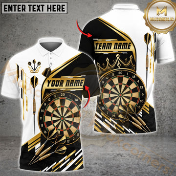 Maxcorners Darts & Elegant Dartboard Gold Line Graphic Customized Name, Team Name 3D Shirts