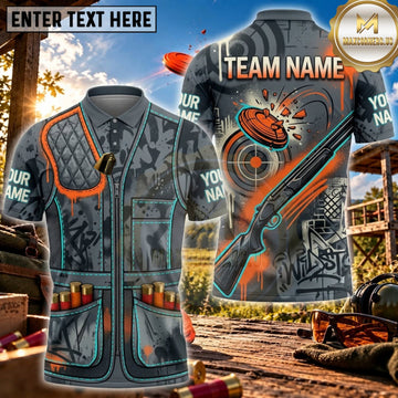 Maxcorners Clay Shooting Graffiti Shotgun Performance Vest Personalized Name 3D Unisex Shirt