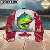 Maxcorners Fishing Canada Flag Personalized Name 3D Cap