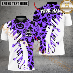 Maxcorners Spooky Swing Golf Polo Shirt, Customized Name & Team Name 3D Shirts (4 Colors)