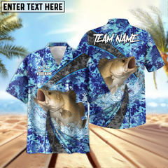 Maxcorners Barramundi Fishing Wave Rider Personalized Name, Team Name 3D Hawaiian Shirt