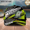 Maxcorners Fishing Neon Green Racing Personalized Name 3D Cap (12 Fish Species)