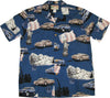 Maxcorners Saturn Men's Paradise Found Hawaiian Aloha Cotton Shirt