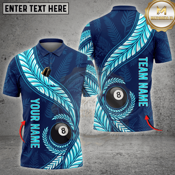 Maxcorners Eight Ball Circular Wave Texture Billiards Shirt Multicolor Customized Name, Team Name 3D Shirts