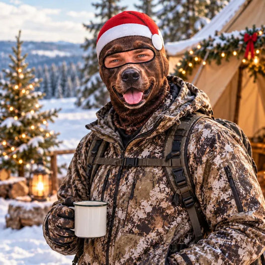 Maxcorners Labrador Dog Smiling Open Mouth Santa Hat Winter Christmas Personalized 3D Balaclava Face Mask