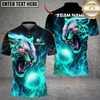 Maxcorners Golf Fire Tiger Power Design Personalized Name, Team Name 3D Shirt (4 Colors)