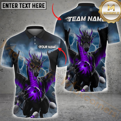 Maxcorners Storm Dragon Bowling Jersey Multicolor Customized Name, Team Name 3D Shirts