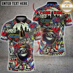 Maxcorners Bowling Graffiti Funny Ball Street Style Multicolor Customized Name, Team Name 3D Shirts