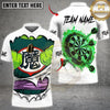 Maxcorners Darts Green Monster Rip Flaming Bullseye Multicolor Customized Name, Team Name 3D Shirts