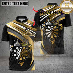 Maxcorners Golden Dartboard Darts Sport Jersey Pattern Multicolor Customized Name, Team Name 3D Shirts