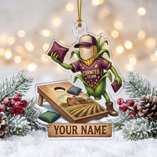 Maxcorners Cornhole Hunting Player Board Toss Design Customized Name 3D Keychain And Ornament