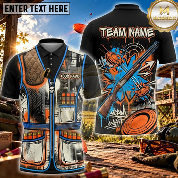 Maxcorners Clay Shooting Orange Target Tactical Vest Personalized Name 3D Unisex Shirt