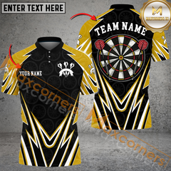 Maxcorners Darts Paint Style MutilColor Option Customized Name, Team Name 3D Polo Shirt