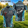 Maxcorners Disc Golf Flying Disc & Basket Graphic with Abstract Wave Pattern Multicolor Customized Name, Team Name 3D Shirts