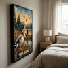 Maxcorners Moose Hunting Low Poly Mountain Personalized Canvas Wall Art