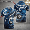 Maxcorners Eight Ball Ocean Crest Waves Billiards Shirt Multicolor Customized Name, Team Name 3D Shirts