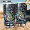Maxcorners Fishing Tumbler Gray Teal Bubble Honeycomb Design Personalized Name Tumbler (13 Species)