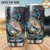 Maxcorners Fishing Tumbler Gray Teal Bubble Honeycomb Design Personalized Name Tumbler (13 Species)